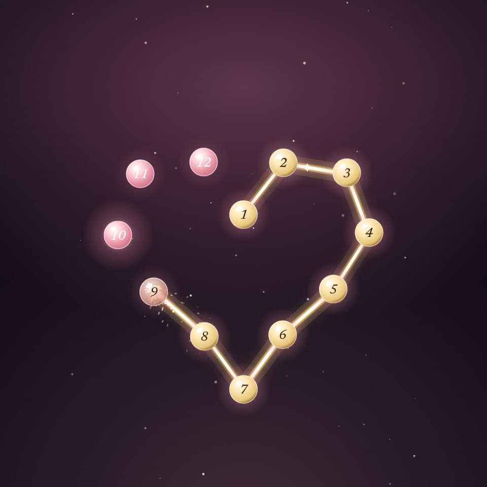 Connect the Dots wedding invitation mini-game